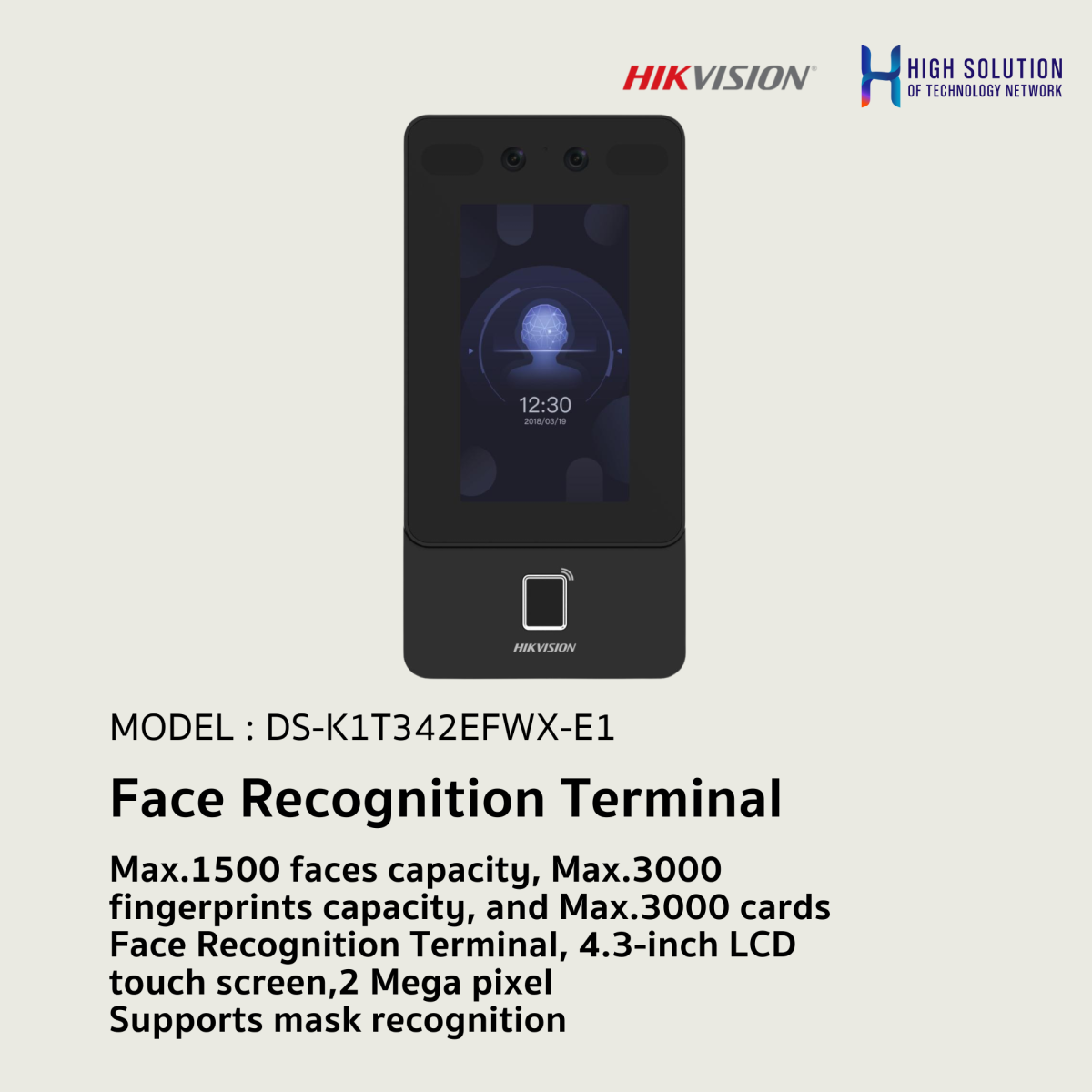 Hikvision DS-K1T342EFWX-E1 Face Access Terminal Hikvision DS-K1T342EFWX-E1 Face Access Terminal