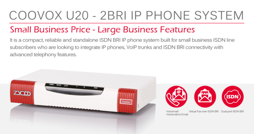 Zycoo CooVox-U20 32 SIP User IP PBX
